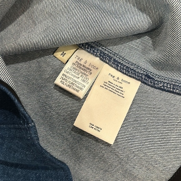 Rag & Bone Paula Zip-Front Denim Tank Top Vintage Bloo SzM - Picture 5 of 8